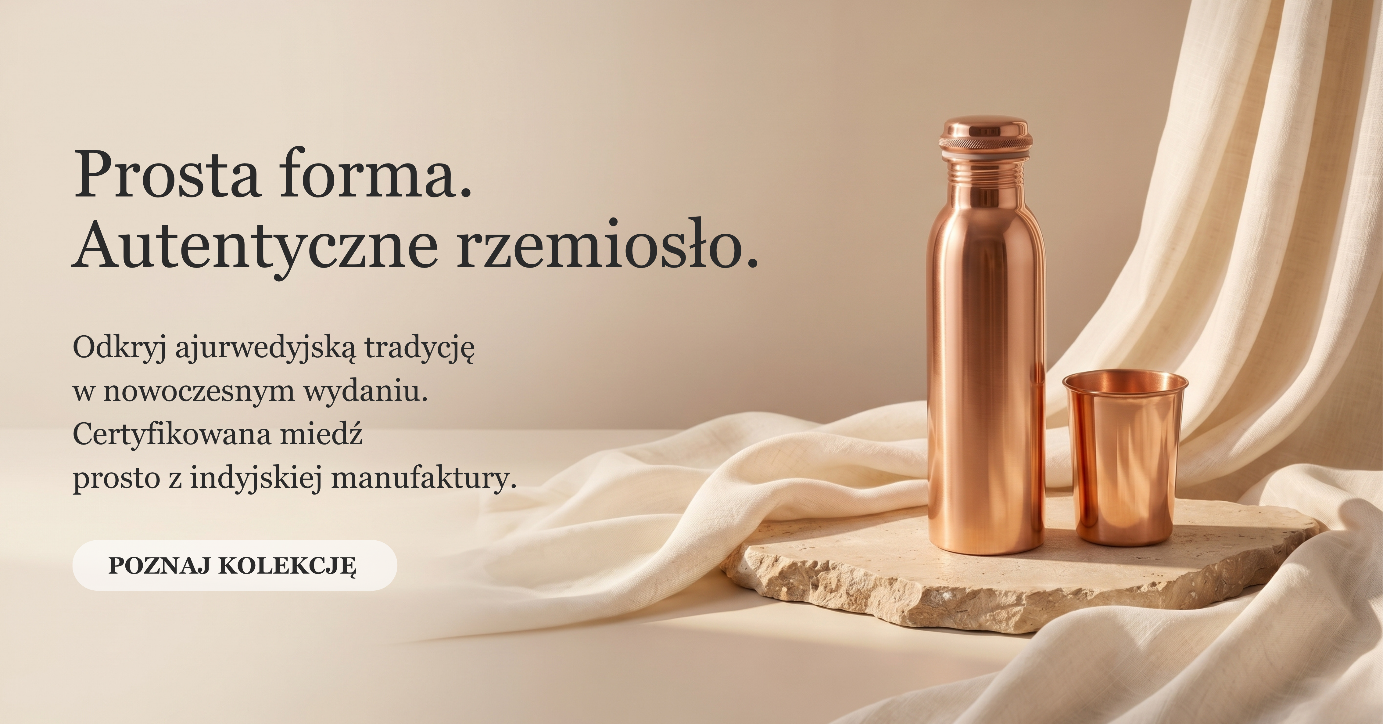 Butelka miedziana gładka 650ml